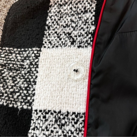 KC Collections Women's Plus Size Buffalo Plaid Funnel Neck Coat SZ XL - Picture 10 of 10